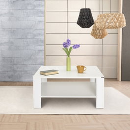 Hanah Home Mesa de Centro Blanca con Almacenamiento